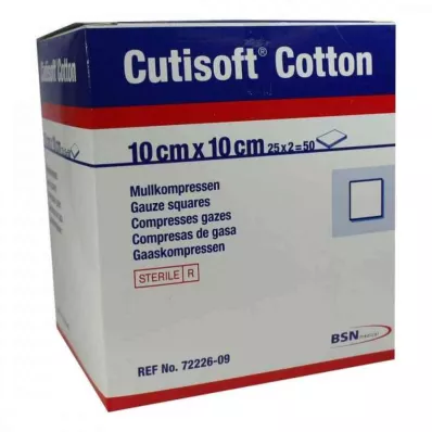 CUTISOFT Cotton Compr.10x10 cm stérile 12x, 25X2 pces