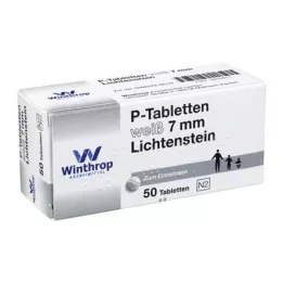 P TABLETTEN blanc 7 mm pas, 50 pcs