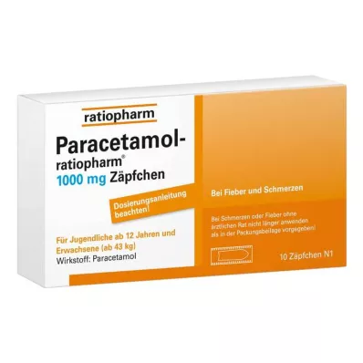 PARACETAMOL-Suppositoire ratiopharm 1.000 mg, 10 pces