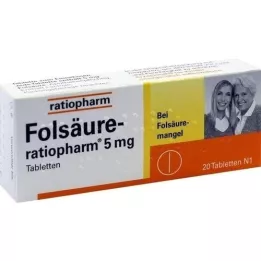 FOLSÄURE-RATIOPHARM 5 mg comprimés, 20 pcs
