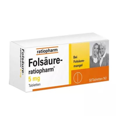 FOLSÄURE-RATIOPHARM 5 mg comprimés, 50 pcs FOLSÄURE-RATIOPHARM 5 mg comprimés, 50 pcs