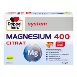 DOPPELHERZ Magnésium 400 Citrate system granulés, 20 pc