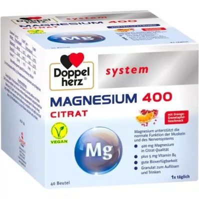 DOPPELHERZ Magnésium 400 Citrate system granulés, 40 pc