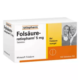 FOLSÄURE-RATIOPHARM 5 mg Comprimés, 100 pcs