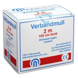 VERBANDMULL 2x1 m zigzag BW 20/100 non stérile, 1 pc
