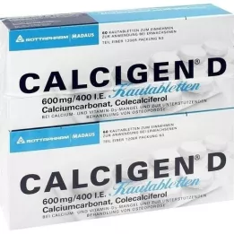 CALCIGEN D 600 mg/400 UI comprimés à croquer, 120 pc