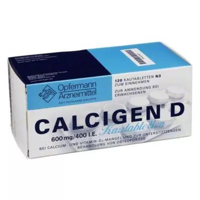 CALCIGEN D 600 mg/400 UI comprimés à croquer, 120 pc