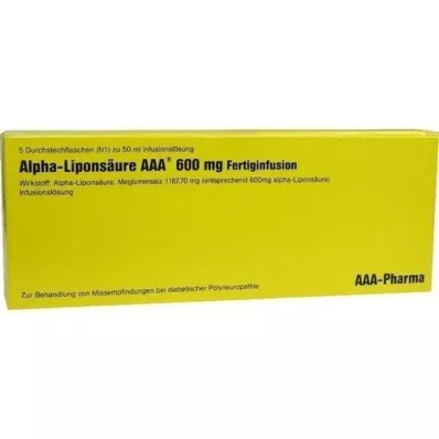 ALPHA LIPONSÄURE AAA Flacons injectables de 600 mg, 5X50 ml