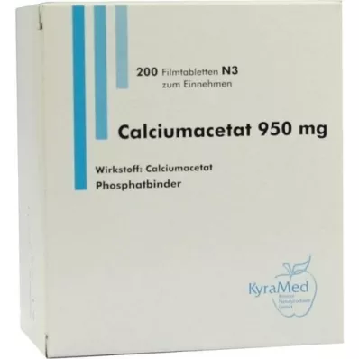 CALCIUMACETAT 950 mg Comprimés pelliculés, 200 pcs
