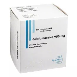 CALCIUMACETAT 950 mg Comprimés pelliculés, 200 pcs