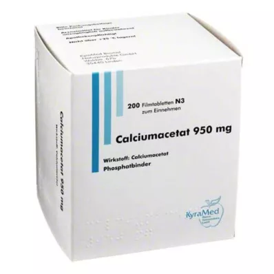 CALCIUMACETAT 950 mg Comprimés pelliculés, 200 pcs