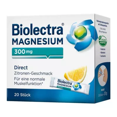 BIOLECTRA Magnésium 300 mg Direct Citron en sticks, 20 sticks BIOLECTRA Magnésium 300 mg Direct Citron en sticks, 20 sticks