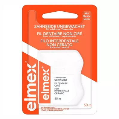 ELMEX Fil dentaire non ciré au fluorure damines, 50 m