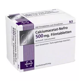 CALCIUMACETAT NEFRO 500 mg Comprimés pelliculés, 200 pcs