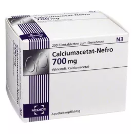CALCIUMACETAT NEFRO 700 mg Comprimés pelliculés, 200 pcs