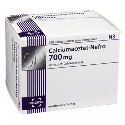 Acétate de calcium Nefro 700 mg comprimés pelliculés, 200 pc