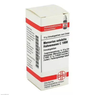 MERCURIUS SOLUBILIS Globules Hahnemanni C 1000, 10 g