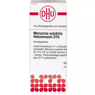MERCURIUS SOLUBILIS Globules Hahnemanni D 15, 10 g