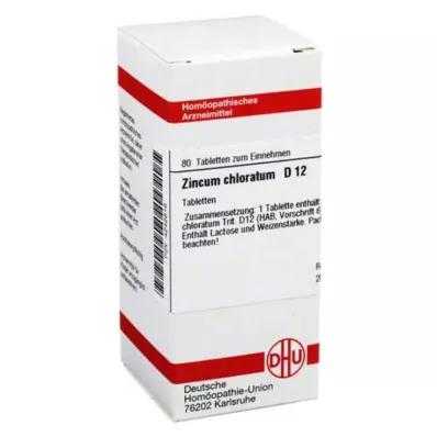 ZINCUM CHLORATUM D 12 comprimés, 80 pc