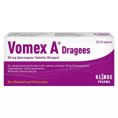 VOMEX A Dragées 50 mg comprimés enrobés, 20 pc