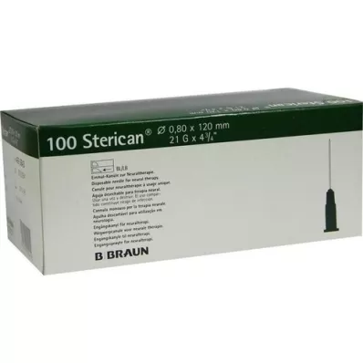 STERICAN Aiguilles 21 Gx4 4/5 0,8x120 mm, 100 pces