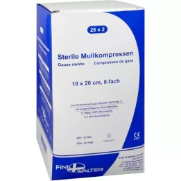 MULLKOMPRESSEN 10x20 cm stérile 8 fois, 25X2 pcs
