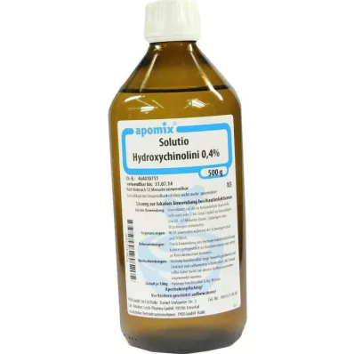 SOLUTIO HYDROXYCHINE. 0,4%, 500 ml SOLUTIO HYDROXYCHINE. 0,4%, 500 ml