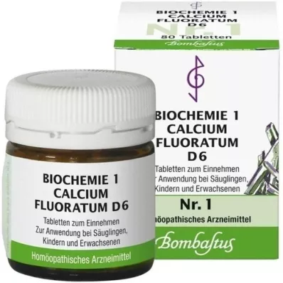 BIOCHEMIE 1 Comprimés de Calcium Fluoratum D 6, 80 comprimés