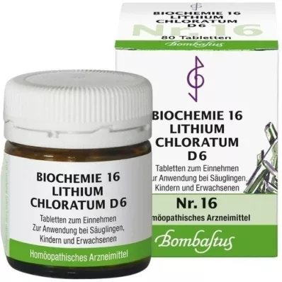 BIOCHEMIE 16 Comprimés de Lithium chloratum D 6, 80 comprimés