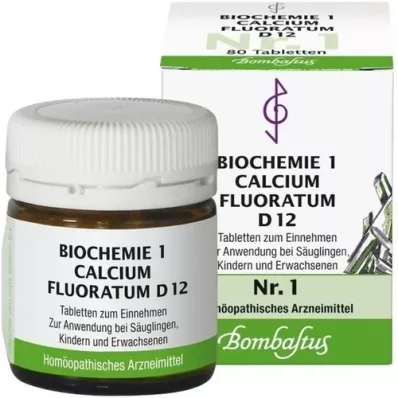 BIOCHEMIE 1 Comprimés de Calcium Fluoratum D 12, 80 pièces