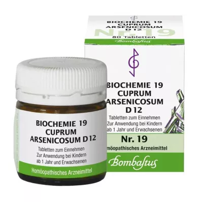 Biochimie 19 Cuprum arsenicosum D 12 comprimés, 80 pc