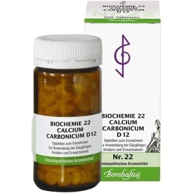 BIOCHEMIE 22 Comprimés de Calcium carbonicum D 12, 200 pc
