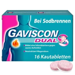 GAVISCON Dual 250mg/106,5mg/187,5mg comprimés à croquer, 16 pcs