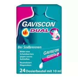 GAVISCON Dual 500mg/213mg/325mg Suspens.en sachet, 24X10 ml