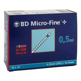 BD MICRO-FINE+ Insulinspr.0,5 ml U100 12,7 mm, 100X0.5 ml