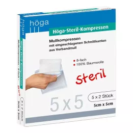 HÖGA-KOMPRESSEN 5x5 cm stérile 8 fois, 5X2 pces