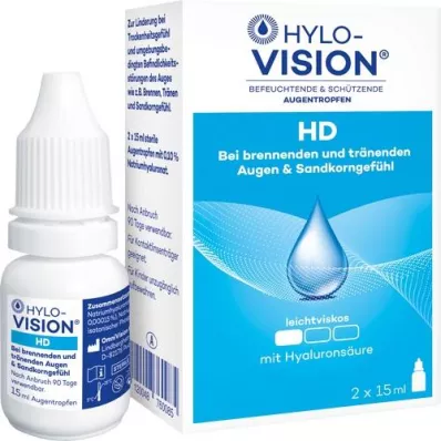 HYLO-VISION HD Gouttes pour les yeux, 2X15 ml