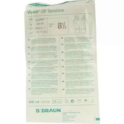 VASCO OP Gants Sensitive stériles non poudrés taille 8,5, 2 pces