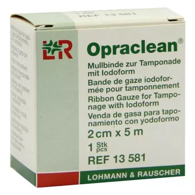 OPRACLEAN Bande de gaze pour tampon avec iodoforme 2 cmx5 m, 1 pc