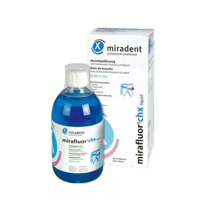MIRADENT Solution de rinçage buccal mirafluor CHX 0,06%, 500 ml