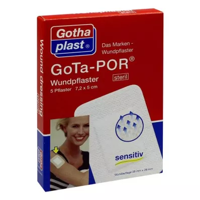 GOTA-POR Pansement adhésif 5x7,2 cm stérile, 5 pces