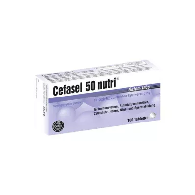 Cefasel 50 comprimés de comprimés de sélénium Nutri, 100 pc