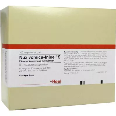 NUX VOMICA INJEEL Ampoules S, 100 pièces NUX VOMICA INJEEL Ampoules S, 100 pièces