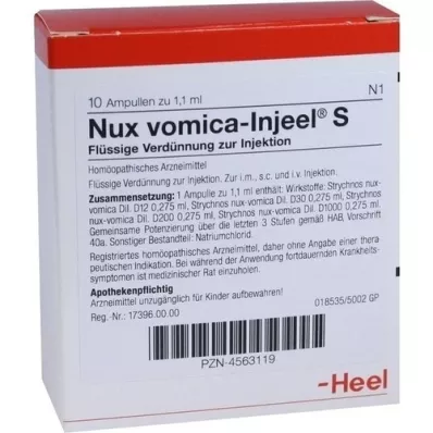 NUX VOMICA INJEEL Ampoules S, 10 pces