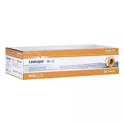 LEUKOPOR 2,5 cmx5 m, 12 pces LEUKOPOR 2,5 cmx5 m, 12 pces