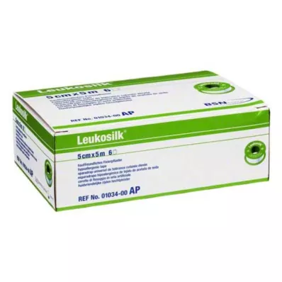 LEUKOSILK 5 cmx5 m, 6 pces LEUKOSILK 5 cmx5 m, 6 pces