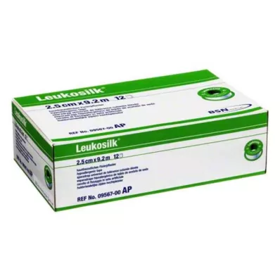 LEUKOSILK 2,5 cmx9,2 m, 12 pces