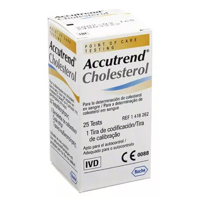 Kit de test de cholestérol Accutrend, 25 pc