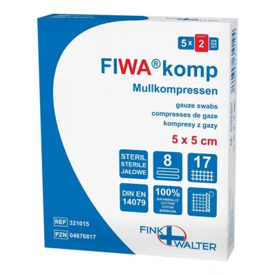 MULLKOMPRESSEN 5x5 cm stérile 8 fois, 5X2 pces MULLKOMPRESSEN 5x5 cm stérile 8 fois, 5X2 pces