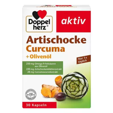 DOPPELHERZ Gélules dartichaut + huile dolive + curcuma, 30 gélules